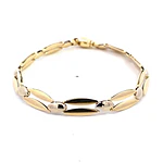 Pulsera Calada Ovalada de Dos Oros 18K