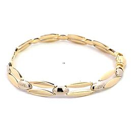 Pulsera Calada Ovalada de Dos Oros 18K