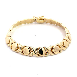 Pulsera Articulada Rombos de Oro Amarillo 18K