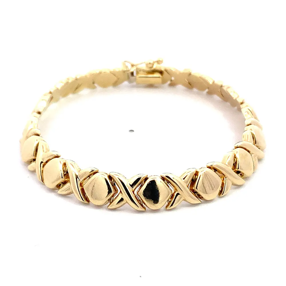 Pulsera Articulada Rombos de Oro Amarillo 18K
