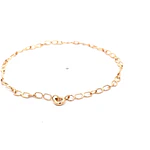 Pulsera Ovalada con Diseño Circular de Oro Amarillo 18K