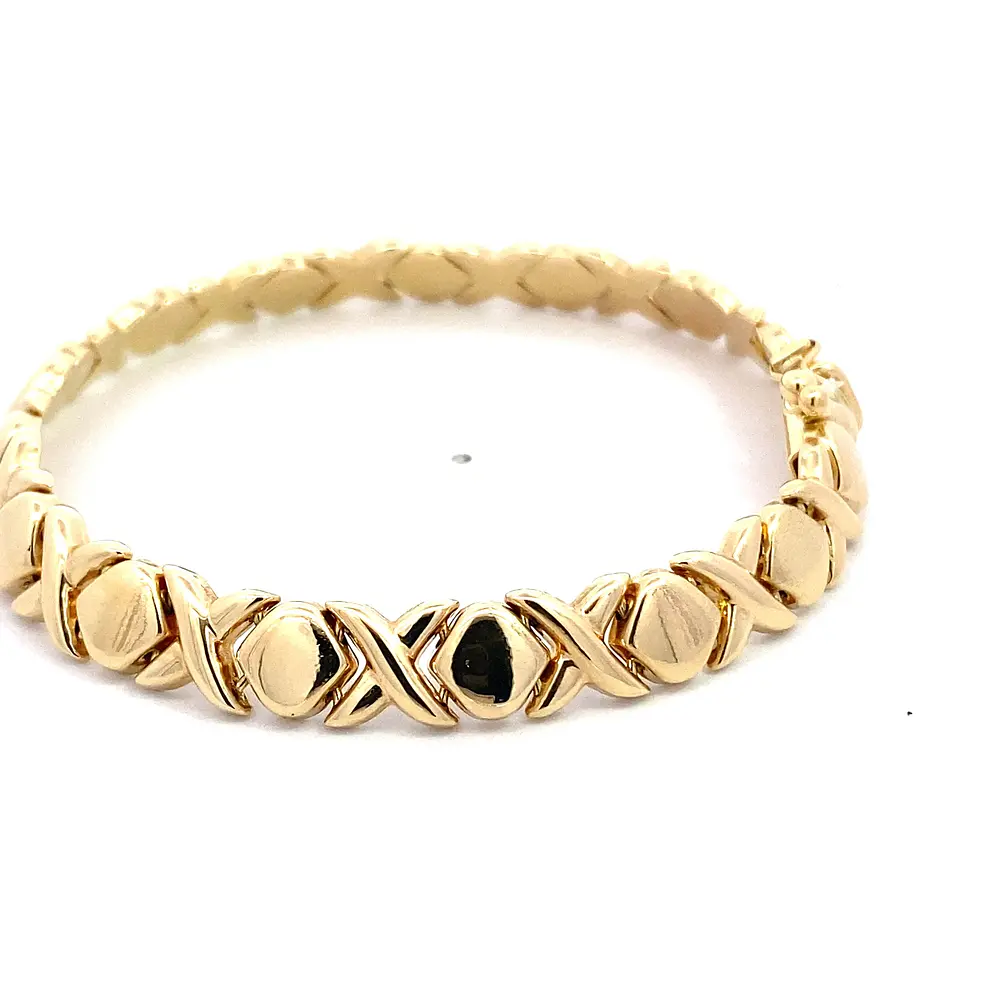 Pulsera Articulada Rombos de Oro Amarillo 18K