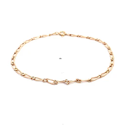 Pulsera Fígaro 1x1 de Oro Rosado 18K