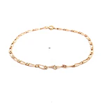 Pulsera Fígaro 1x1 de Oro Rosado 18K