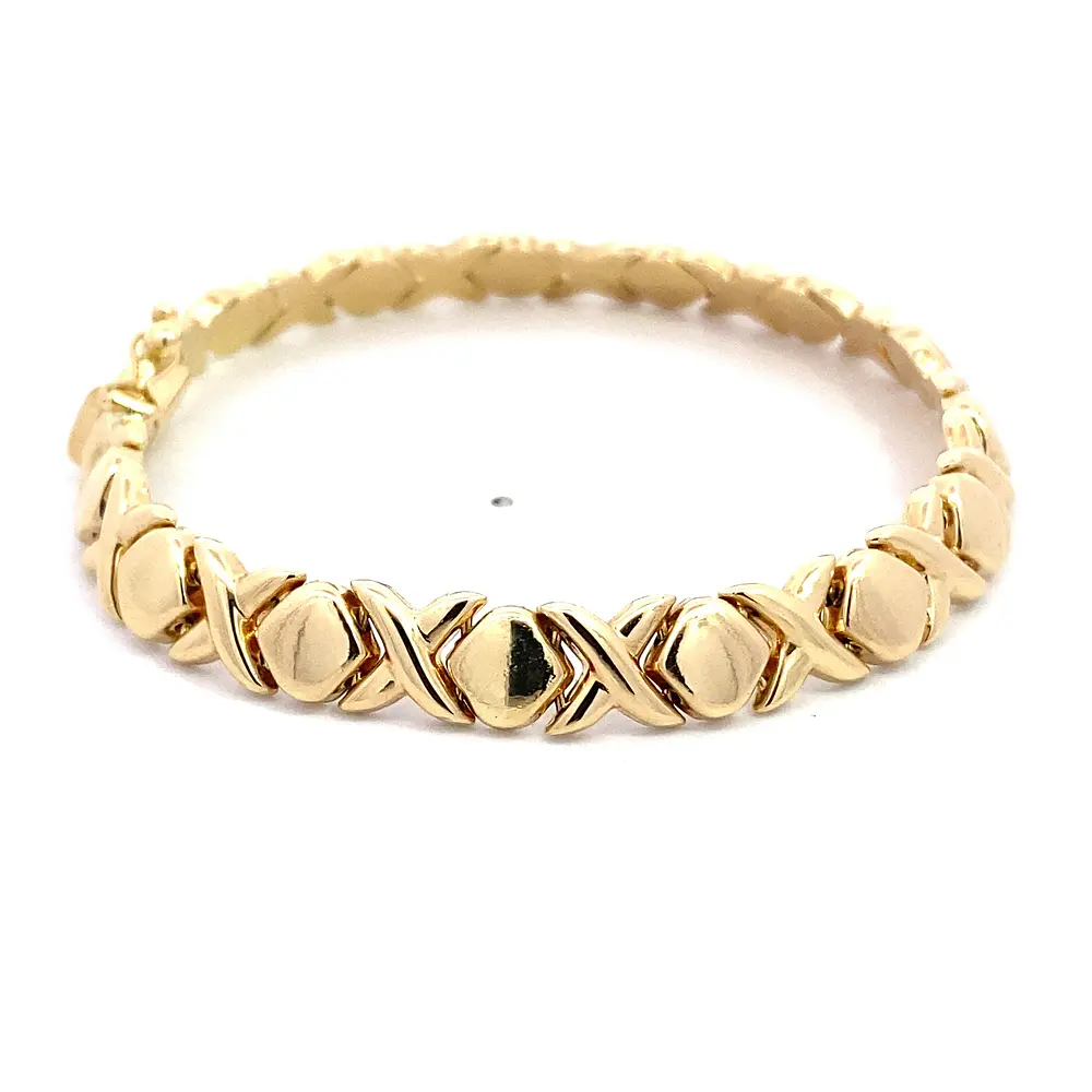 Pulsera Articulada Rombos de Oro Amarillo 18K