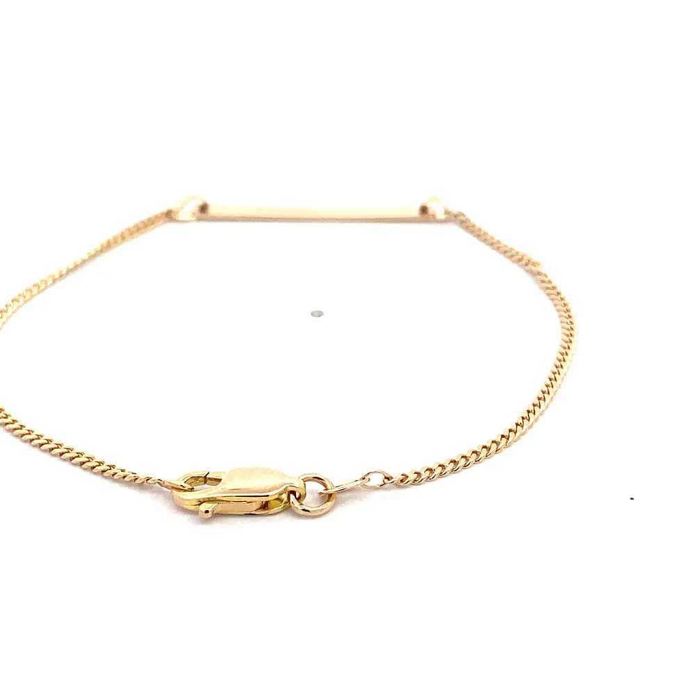 Pulsera Groumet con Placa de Oro Amarillo 18K