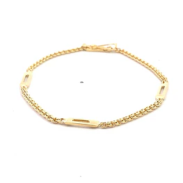 Pulsera Barbada Doble Oro Amarillo 18K
