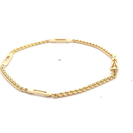 Pulsera Barbada Doble Oro Amarillo 18K