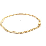 Pulsera Barbada Doble Oro Amarillo 18K