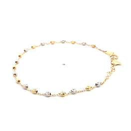 Pulsera Limada con Esferas Diamantadas Dos Oros 18K