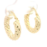Aros Tubulares Diamantados de Oro Amarillo 18K