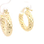 Aros Tubulares Diamantados de Oro Amarillo 18K