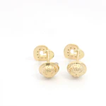 Aros de Oro Amarillo 18K Corazón con Piedras Incoloras para Bebé