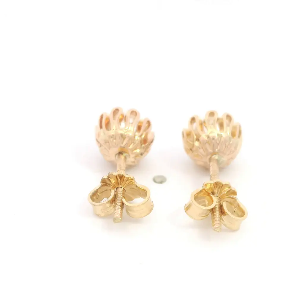 Aros Cuello de Payaso de Oro Amarillo 18K con Perla