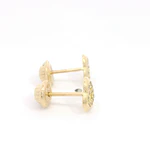 Aros de Oro Amarillo 18K Corazón con Piedras Incoloras para Bebé