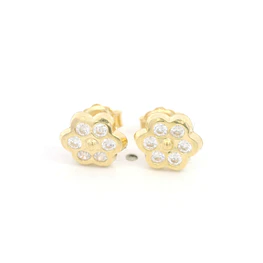 Aros Flor de Oro Amarillo 18K