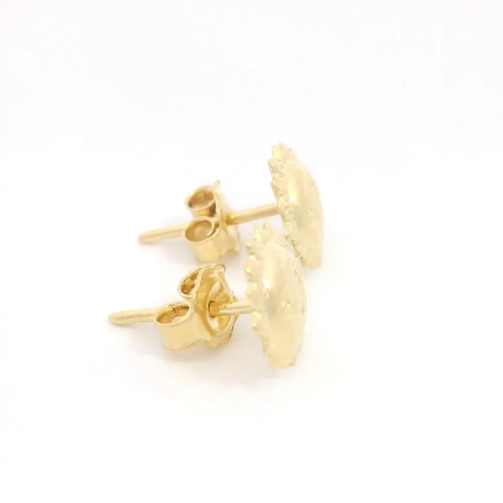 Aros Sol de Oro Amarillo 18K