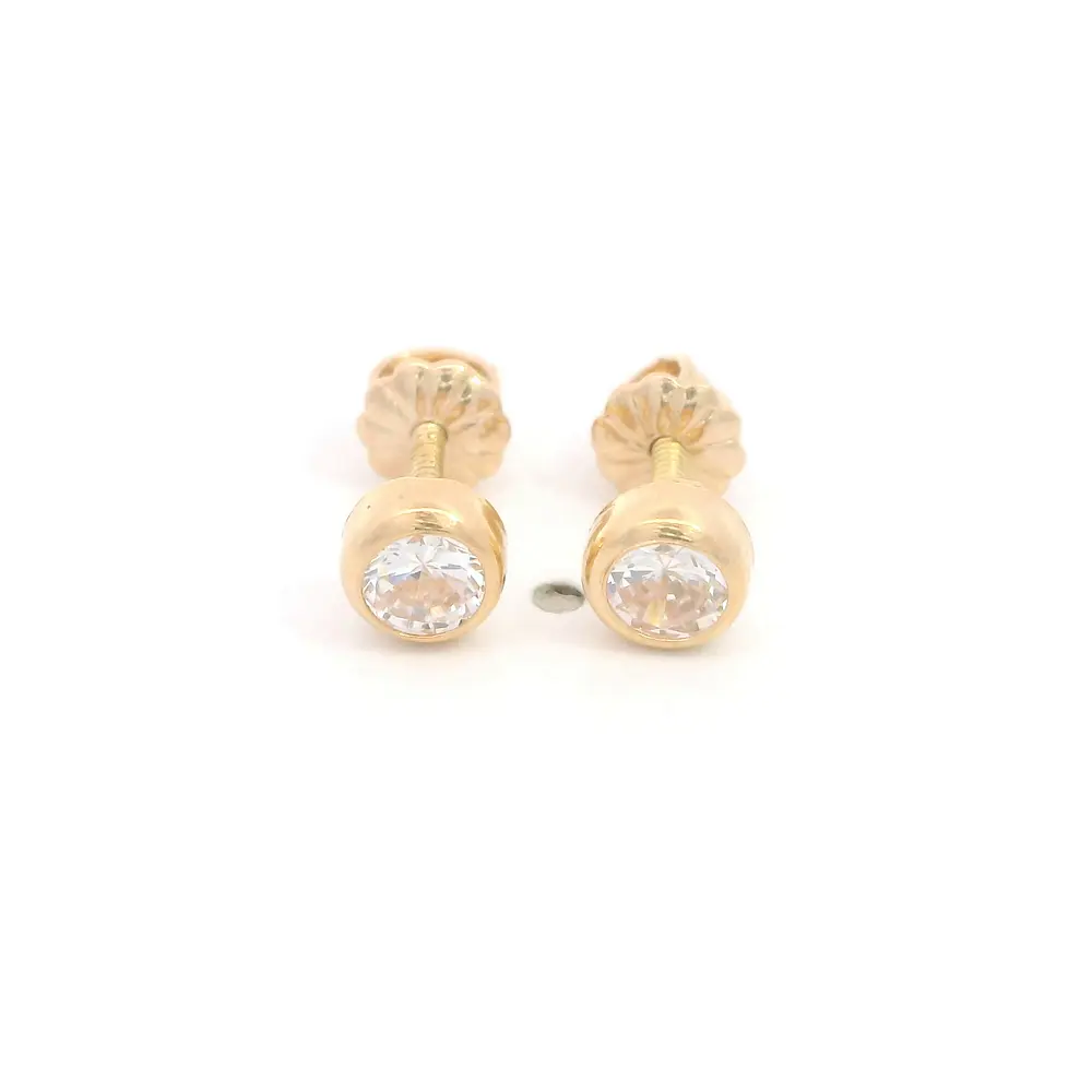 Aros Bebé Punto de Luz Oro Amarillo 18K