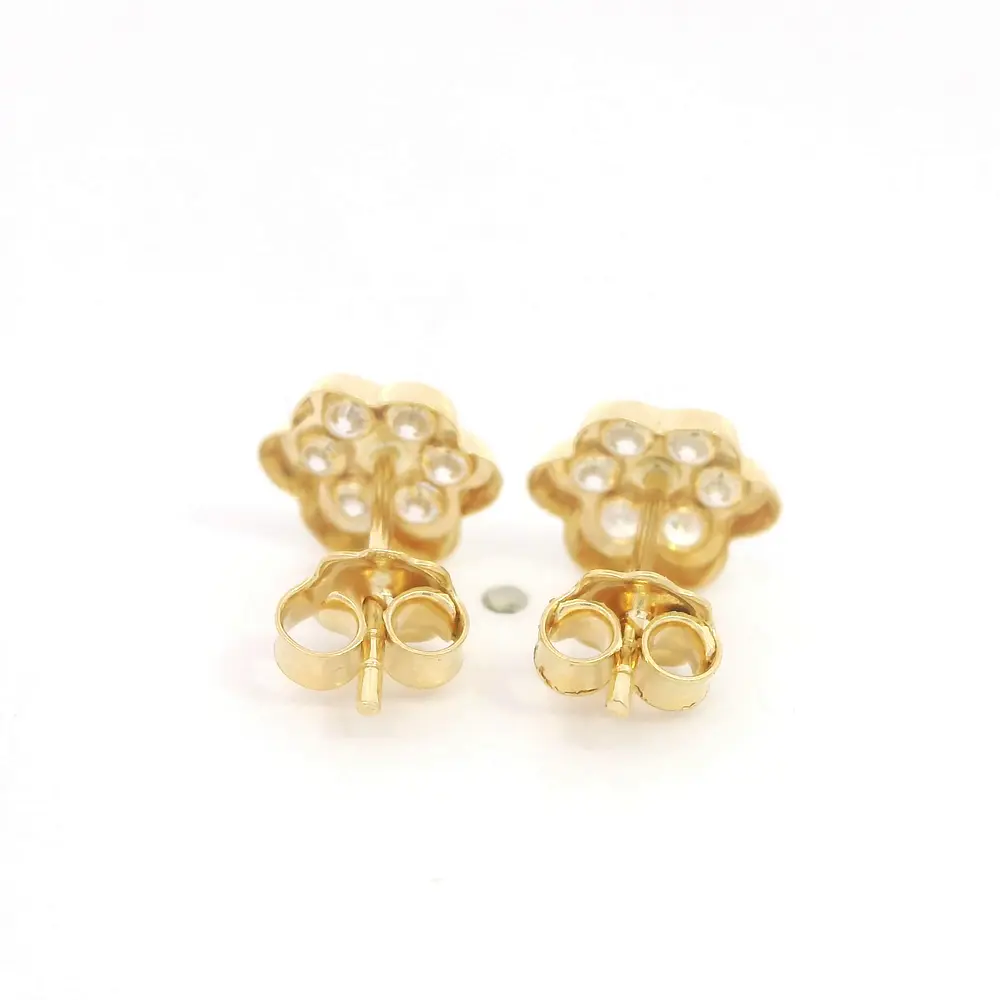 Aros Flor de Oro Amarillo 18K