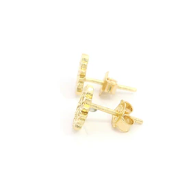Aros Flor de Oro Amarillo 18K