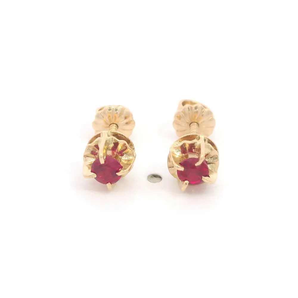 Aros Bebé Chatón Oro Amarillo 18K