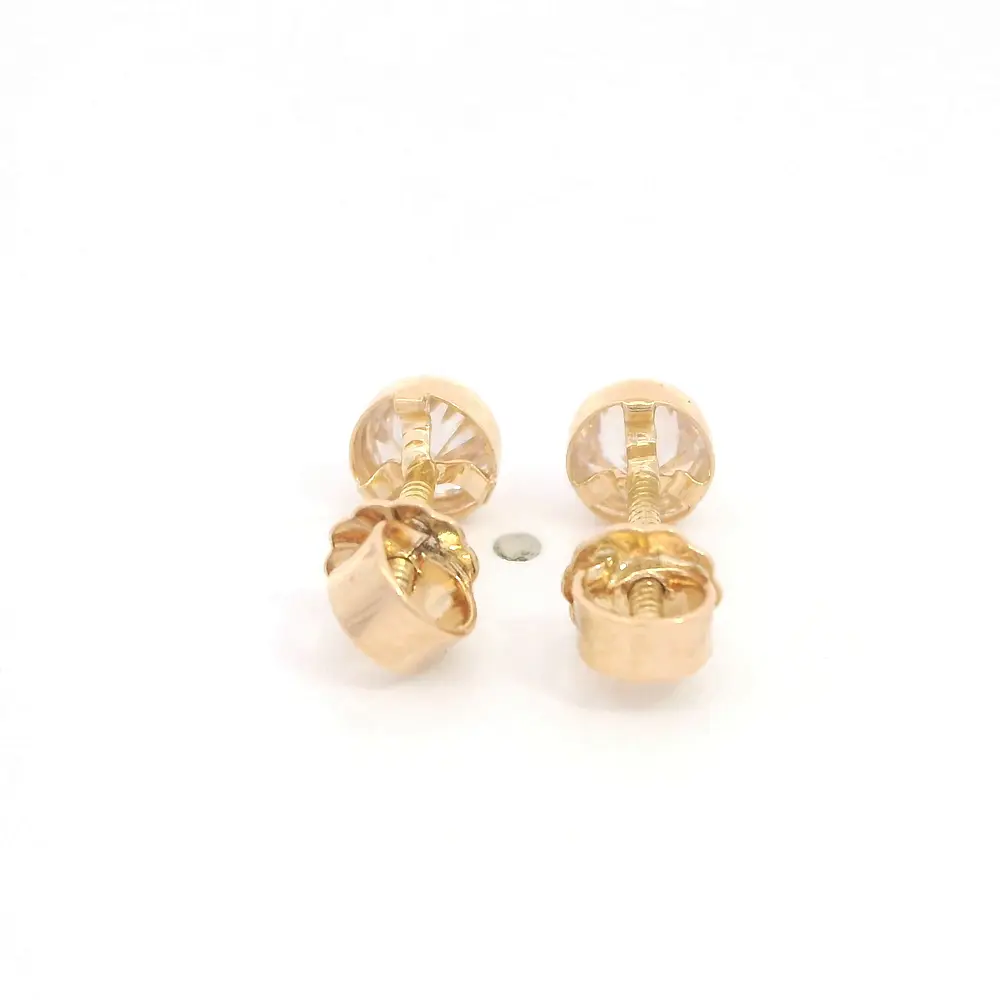 Aros Bebé Punto de Luz Oro Amarillo 18K