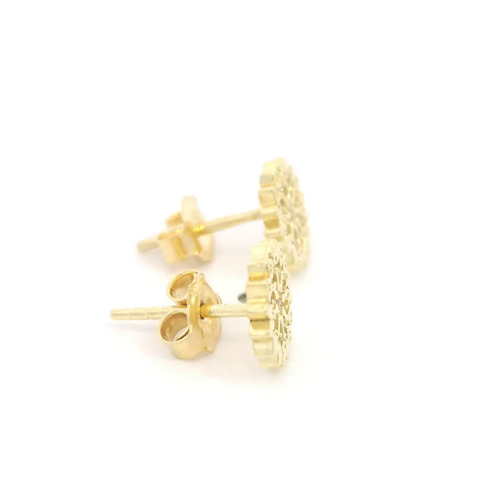 Aros Flor de Oro Amarillo 18K