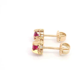 Aros Bebé Chatón Oro Amarillo 18K