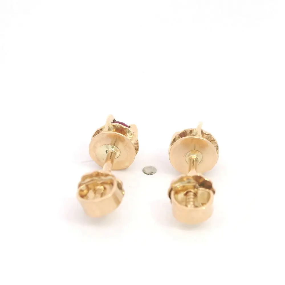 Aros Bebé Chatón Oro Amarillo 18K