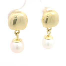 Aros Articulados con Perla Oro Amarillo 18K