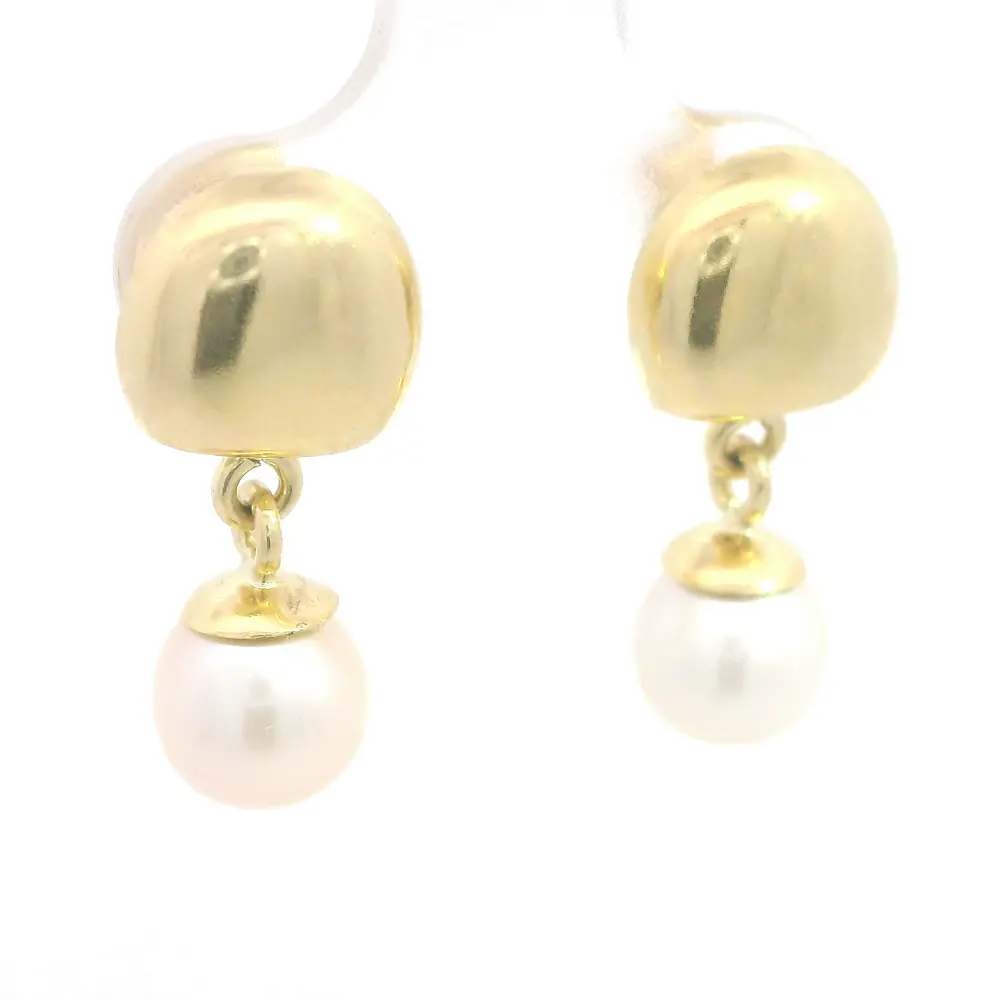 Aros Articulados con Perla Oro Amarillo 18K