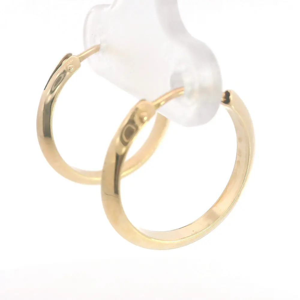 Aros Tubulares Planos Oro Amarillo 18K