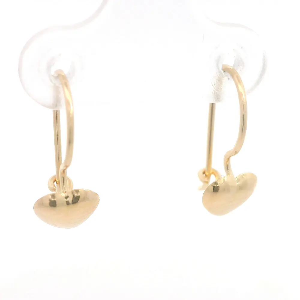 Aros Corazón de Oro Amarillo 18K