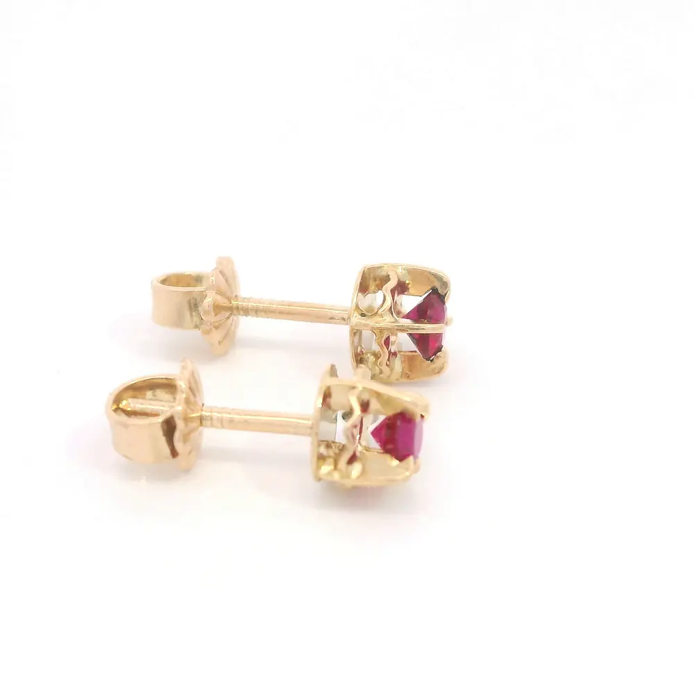 Aros Bebé Chatón Oro Amarillo 18K