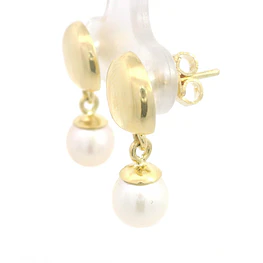 Aros Articulados con Perla Oro Amarillo 18K