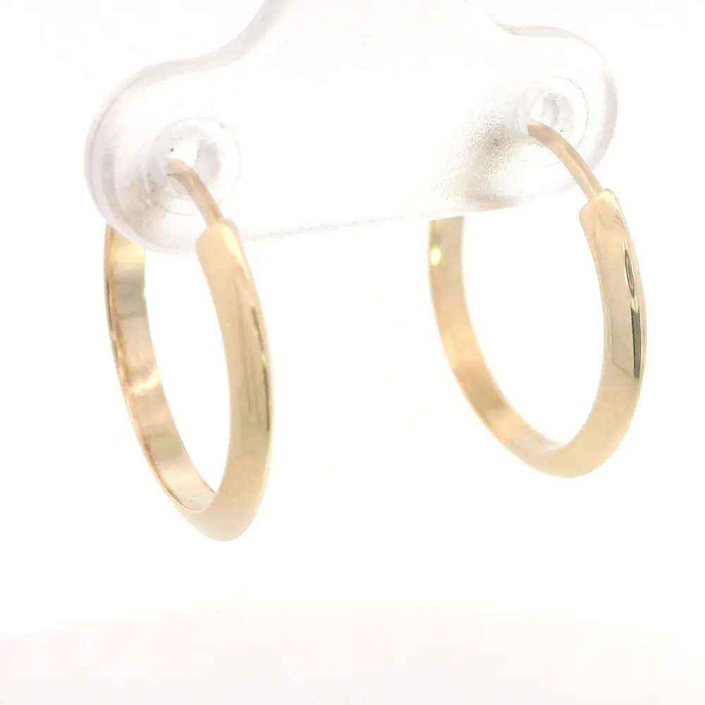 Aros Tubulares Planos Oro Amarillo 18K