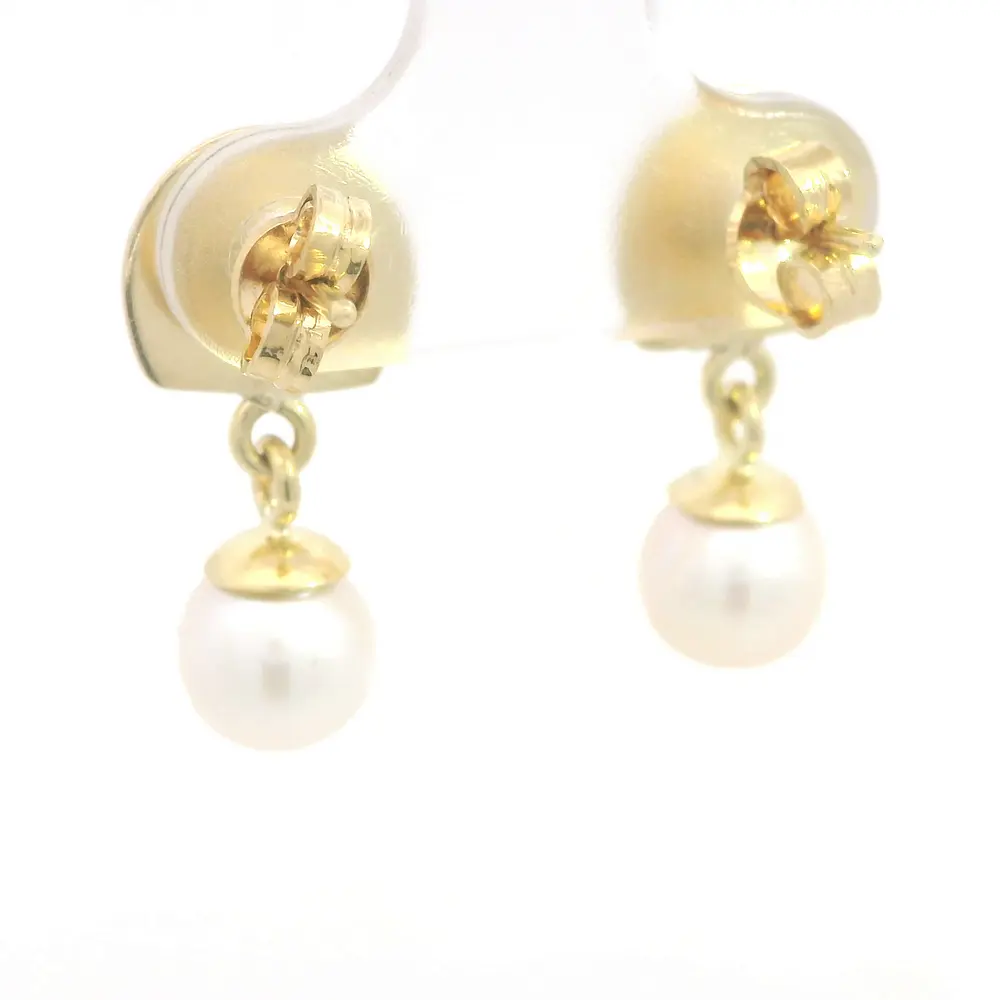 Aros Articulados con Perla Oro Amarillo 18K
