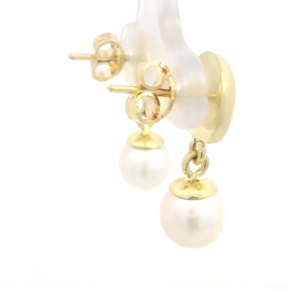 Aros Articulados con Perla Oro Amarillo 18K