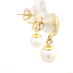 Aros Articulados con Perla Oro Amarillo 18K