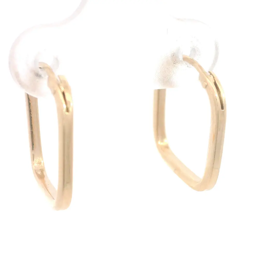 Aros Tubulares Cuadrados Oro Amarillo 18K