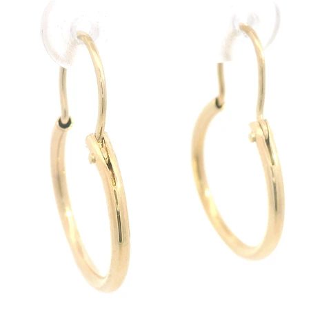 Aros Tubulares Oro Amarillo 18K con Gancho