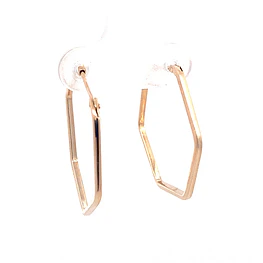 Aros Hexagonales Oro Amarillo 18K