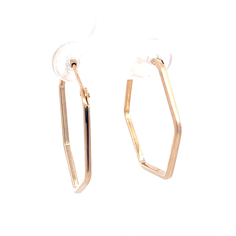 Aros Hexagonales Oro Amarillo 18K