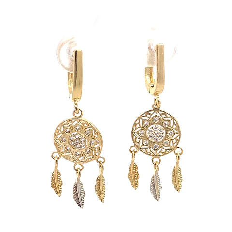 Aros Atrapasueños Oro Amarillo 18K
