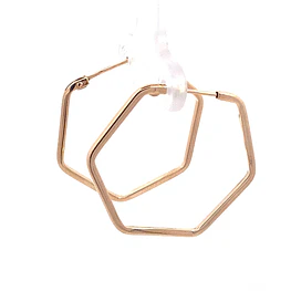 Aros Hexagonales Oro Amarillo 18K