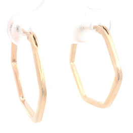 Aros Hexagonales Oro Amarillo 18K