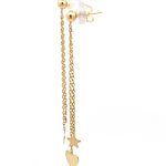 Aros Articulados de Oro Amarillo 18K con Corazón y Estrellas