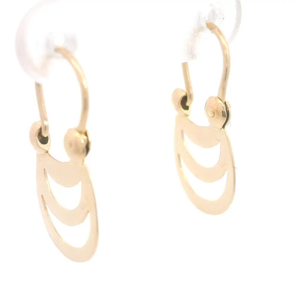 Aros Lágrimas de Luna de Oro Amarillo 18K