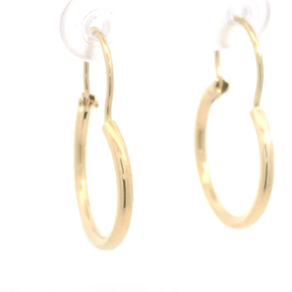 Aros Tubulares Oro Amarillo 18K con Gancho