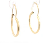 Aros Tubulares Oro Amarillo 18K con Gancho